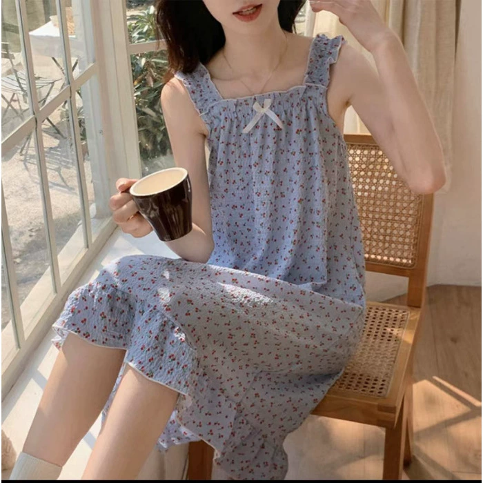Pijama, long cute skirt for elementary school students, internet celebrity, lifting effect, mid-length, floral print, loose fit