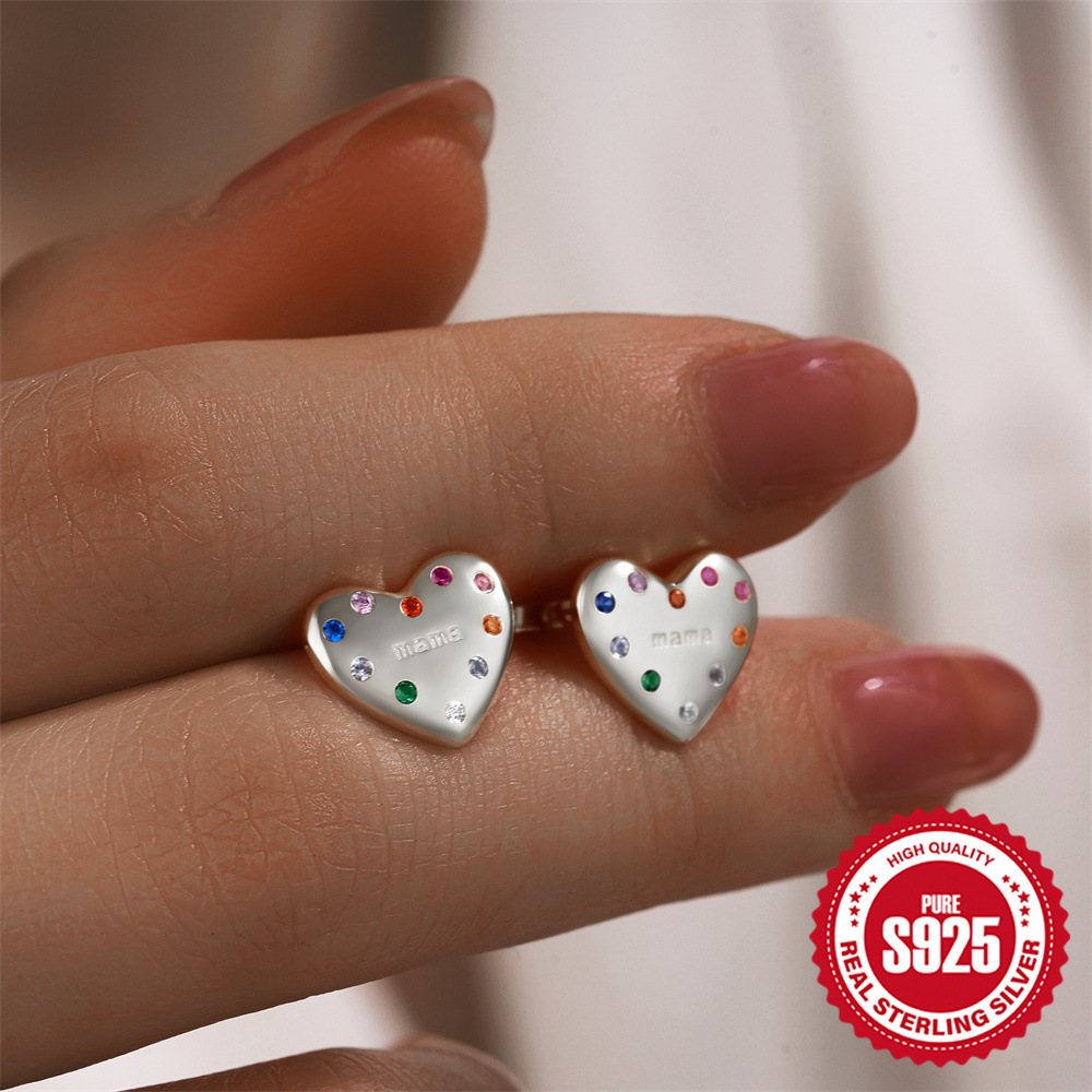 3g Weight 925 Sterling Silver Ear Needle Material 18K Gold Plated Plating Material Ear Studs Classification 1 Pair Quantity Daily, Festival Occasion 925 Sterling Silver Material Mother'S Day Festival Heart Shape Pattern All Seasons Season Unisex Gender Simple Style Style 1 Pair 18K Gold Plated 925 Sterling Silver 925 Sterling Silver Earrings Heart Shape Ear Studs 2