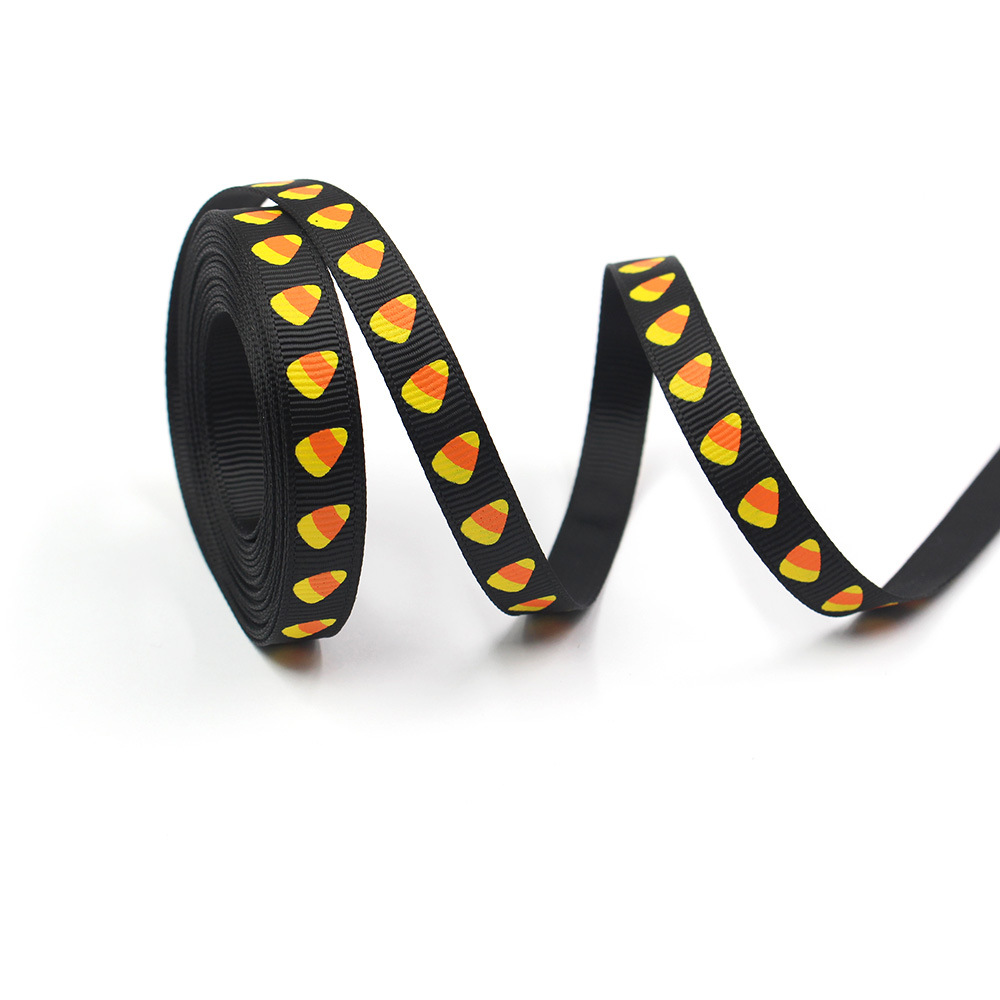 10mm cinta Halloween FIESTA DE Halloween escena decoración arco tocado material letras inglesas cinta de color sólido