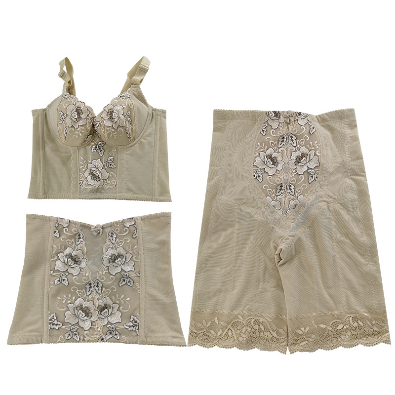 Juxian TDS figura gerente cuerpo que forma la ropa del vientre de contratación de la cadera levantamiento de la cintura postparto talla cuerpo verano molde traje de tres piezas