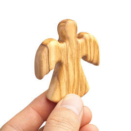 厂家创意小天使橄榄木洗礼祈祷翅膀十字架装饰木制工艺品摆件礼物