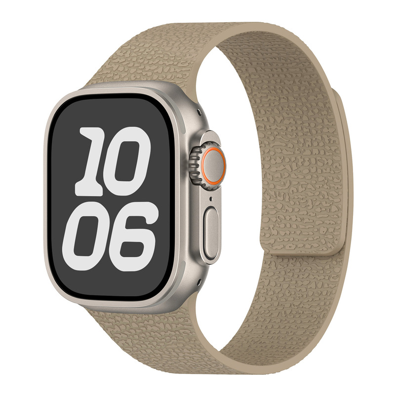 Apple Watch1-11世代/Ultra1-3/SE3に適しています。ライチ柄のソフト磁性シリコンストラップです。|undefined