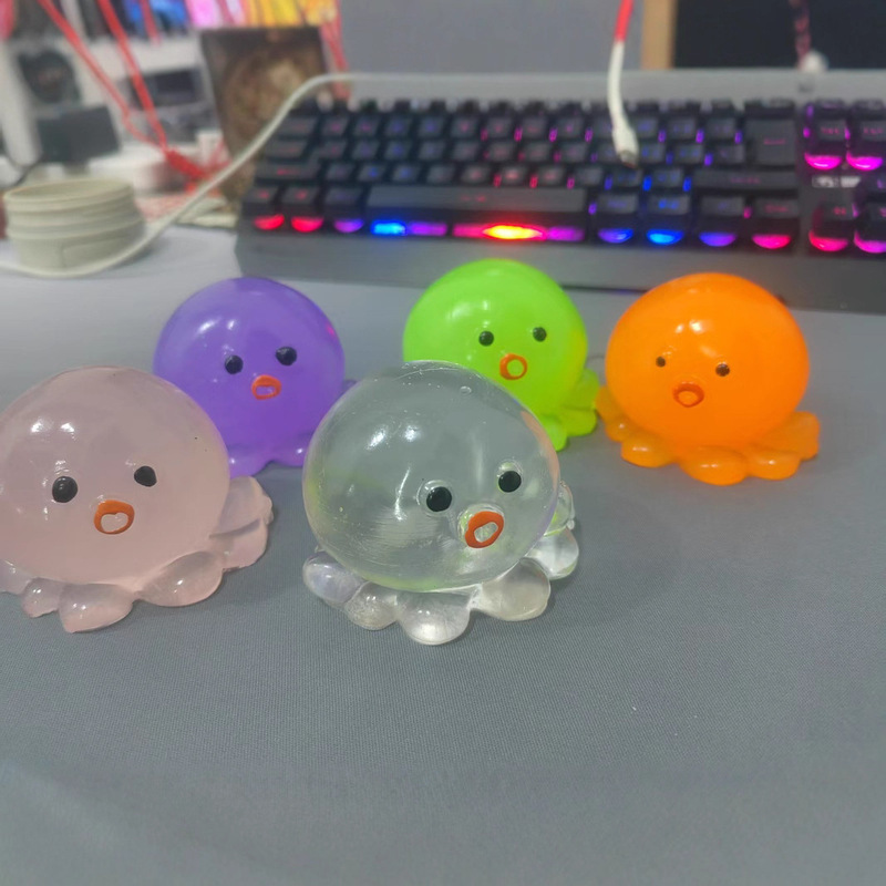 超かわいいタコのピンチおもちゃ、模造シリコン、超ソフト粘土感、高価値の手作り減圧おもちゃ、工場直送|undefined