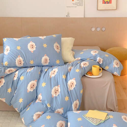 Super soft type A︱Knitted Tianzhu cotton four-piece set pure cotton baby baby 100 naked sleeping quilt cover bed sheet long velvet