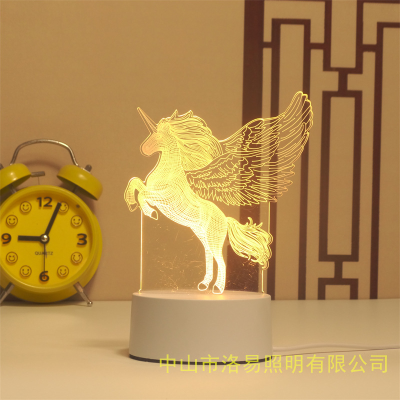 3D lámpara de noche acrílica atmósfera regalos de cabecera atmósfera lámpara de evento regalos al por mayor DIY lámpara de escritorio ideas de Navidad