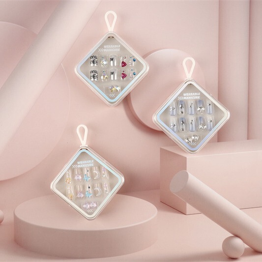 Bk Fanluoqi Wearable Nail Stickers Soft Nail Removable Reusable Jelly Style 30 Pieces with Glue Bk Fanluoqi Wearable Nail Stickers Soft Nail Removable Reusable Jelly Style 30 Pieces with Glue