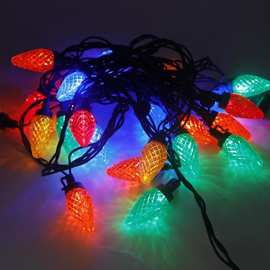 C9草莓LED美规灯串室外防水节日装饰彩灯圣诞灯串