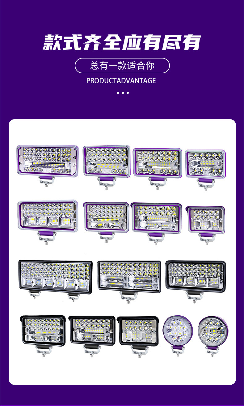 Car Led Spotlights, Ultra-Bright 12V 24V for Trucks, Excavators, Construction Vehicles, Forklifts, Modified High-Intensity Headlights, and Strong Backup Lights