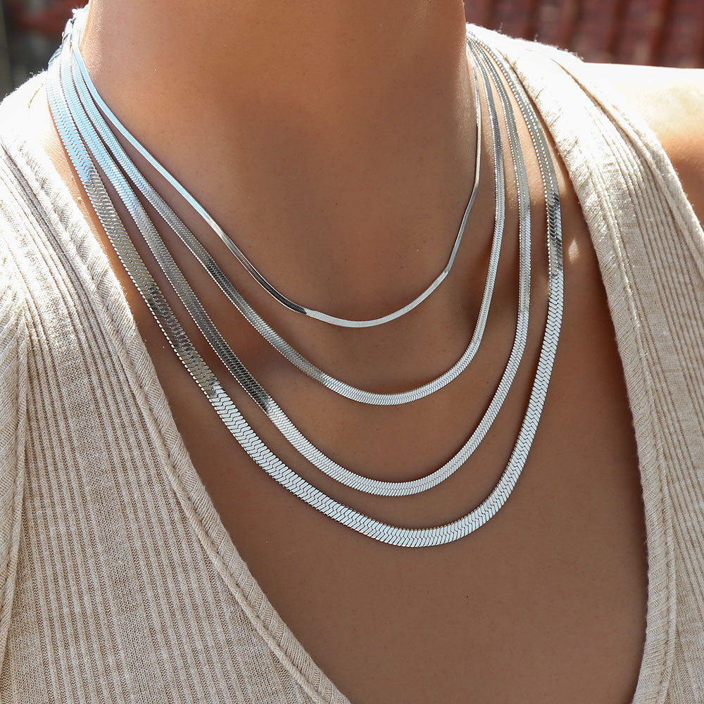 Stainless Steel Blade Snake Chain Necklace For Men Trendy Jewelry_voghion.com