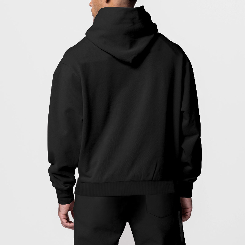 Men's Clothing autumn and winter men's love thick plate printing long sleeved trousers hooded sports leisure fleece warm and comfortable set_viptrois.com