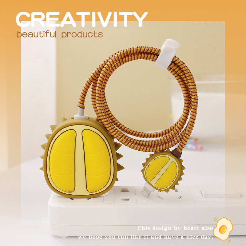 Nuevo cable de datos de dibujos animados cubierta protectora adecuado para Apple carga rápida cabeza 18/20W carga cabeza cubierta protectora Winder