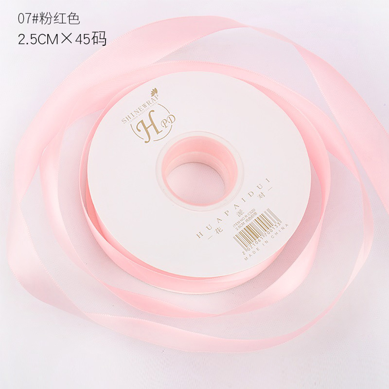 Brillante color sólido 1cm cinta material de embalaje de flores poliéster de alta densidad diy material de florista de pasteles hechos a mano