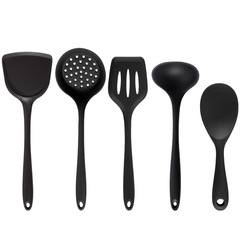Silicone Non-Stick Cookware Set of 5, Silicone Spatula and Ladle Set, Household Silicone Spatula and Ladle, Kitchen Utensils