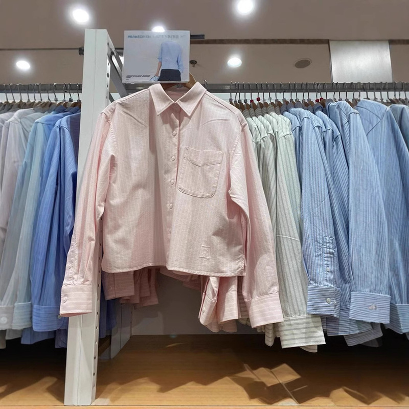 2025 Spring Women's Solid Color All-match Oxford Spinning Casual Shirt Long Sleeve Base Shirt 475718 477683