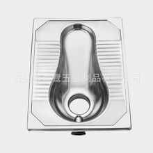 304不锈钢蹲便器防臭蹲坑式学校公厕大便器后排带弯便池马桶