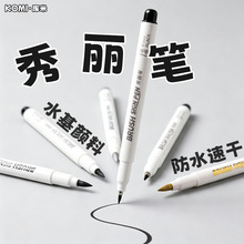 秀丽笔学生专用小中大楷练字签字书法笔速干防水金色银色软头笔
