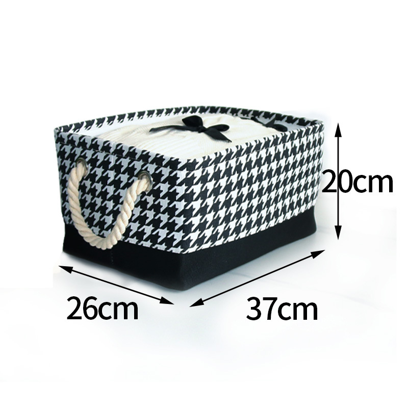 Houndstooth costura caja cuadrada pequeña