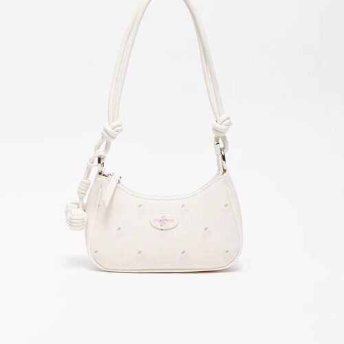 Underarm bag for women, spring, playful cute pet, girl strawberry double rope knot pendant bag, commuting crossbody bag 480865