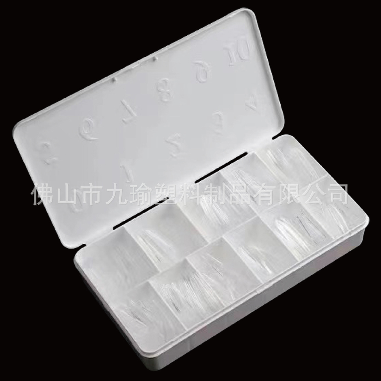 JP006 - 3 medio esmerizado largo cabeza de uñas desgaste extensión de uñas parche de tamaño completo 24 piezas / placa más tamaño opcional