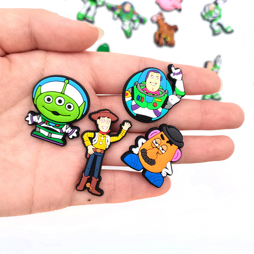 20 Cartoon Buzz Lightyear Crocs Shoes Flower Shoe Buckle Toy Story Shoes Decorative Buckle Soft Glue Removable
