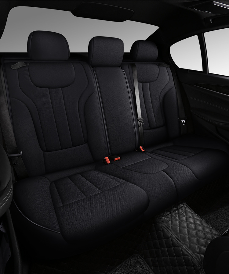 Linen Car Seat Cushion for Volkswagen Tiguan L, 360-Degree Full Coverage, Breathable, Suitable for All Seasons, 2022 Model New Seat Cover