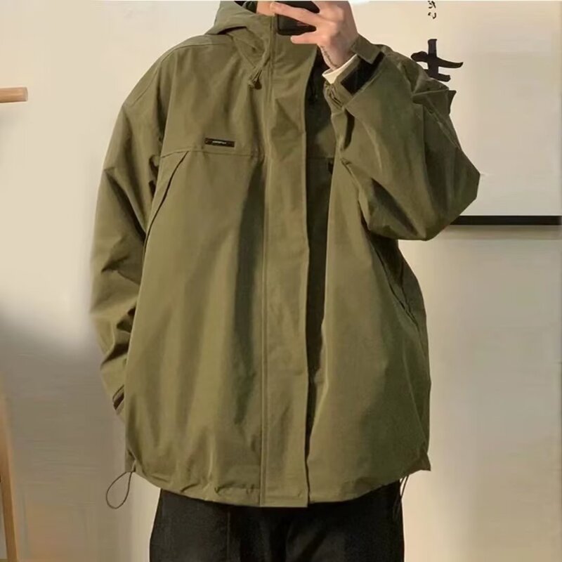 Japanese retro windproof waterproof jacket men's spring new suit loose all-match fashionable jacket casual pants Japanese retro windproof waterproof jacket men's spring new suit loose all-match fashionable jacket casual pants