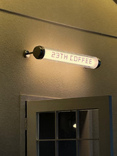 圆管灯箱招牌透明亚克力圆管灯箱内置咖啡店高亮圆柱发光logo创意