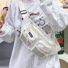 日系原宿潮酷运动胸包港风复古街头工装风斜挎包随身小包包女腰包