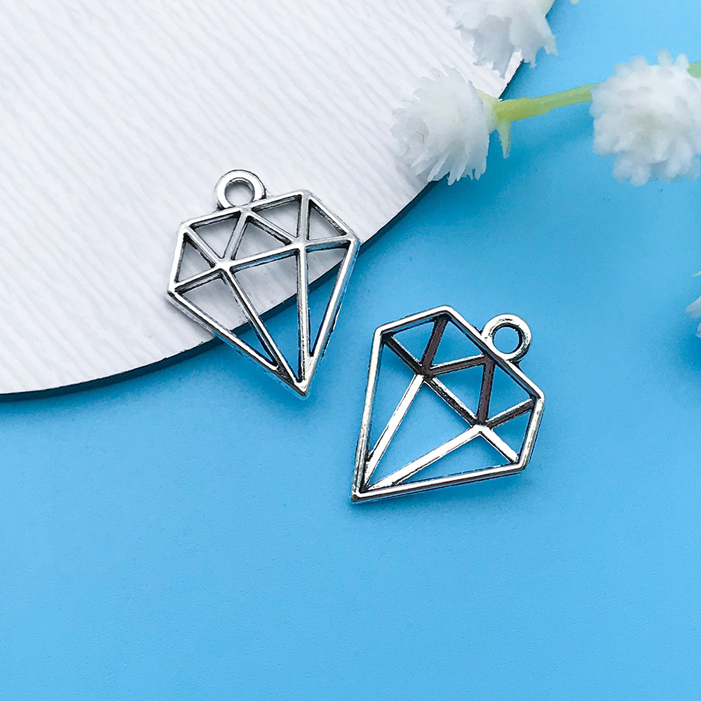 1 고대 실버 다이아몬드 16x19mm-11201-0.6g