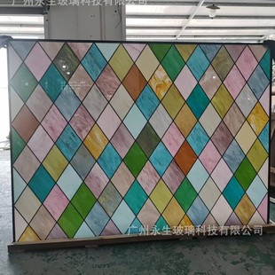 Guangzhou Factory Custom-Made Export European French Stained Glass Metal Inlaying Process Lead Strip Art Laminated Glass