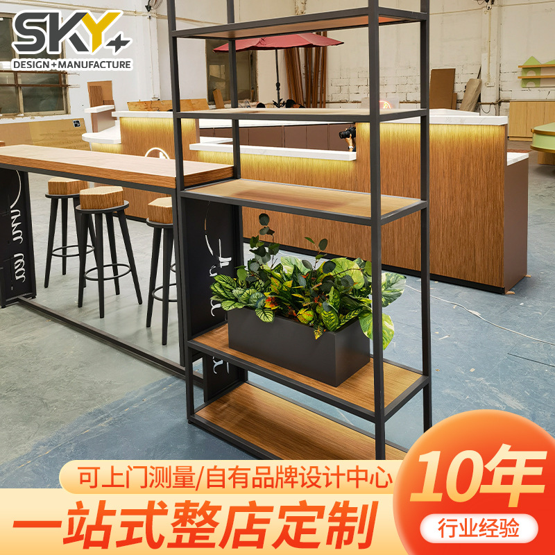 整店定制餐饮柜餐边柜现代简约餐吧台商用餐饮店玻璃展示柜台设计