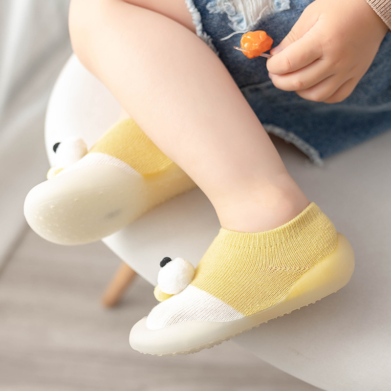 Zapatos de dibujos animados para niños pequeños de ojos grandes, calcetines para niños, zapatos para niños, zapatos para niños de suela suave antideslizantes de tubo bajo de primavera y verano