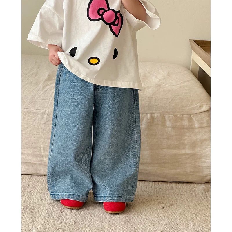 Nuevos pantalones de primavera y otoño de chicas dulces jeans de estilo extranjero pantalones casuales suaves para niños pantalones largos de primavera para bebés image 4