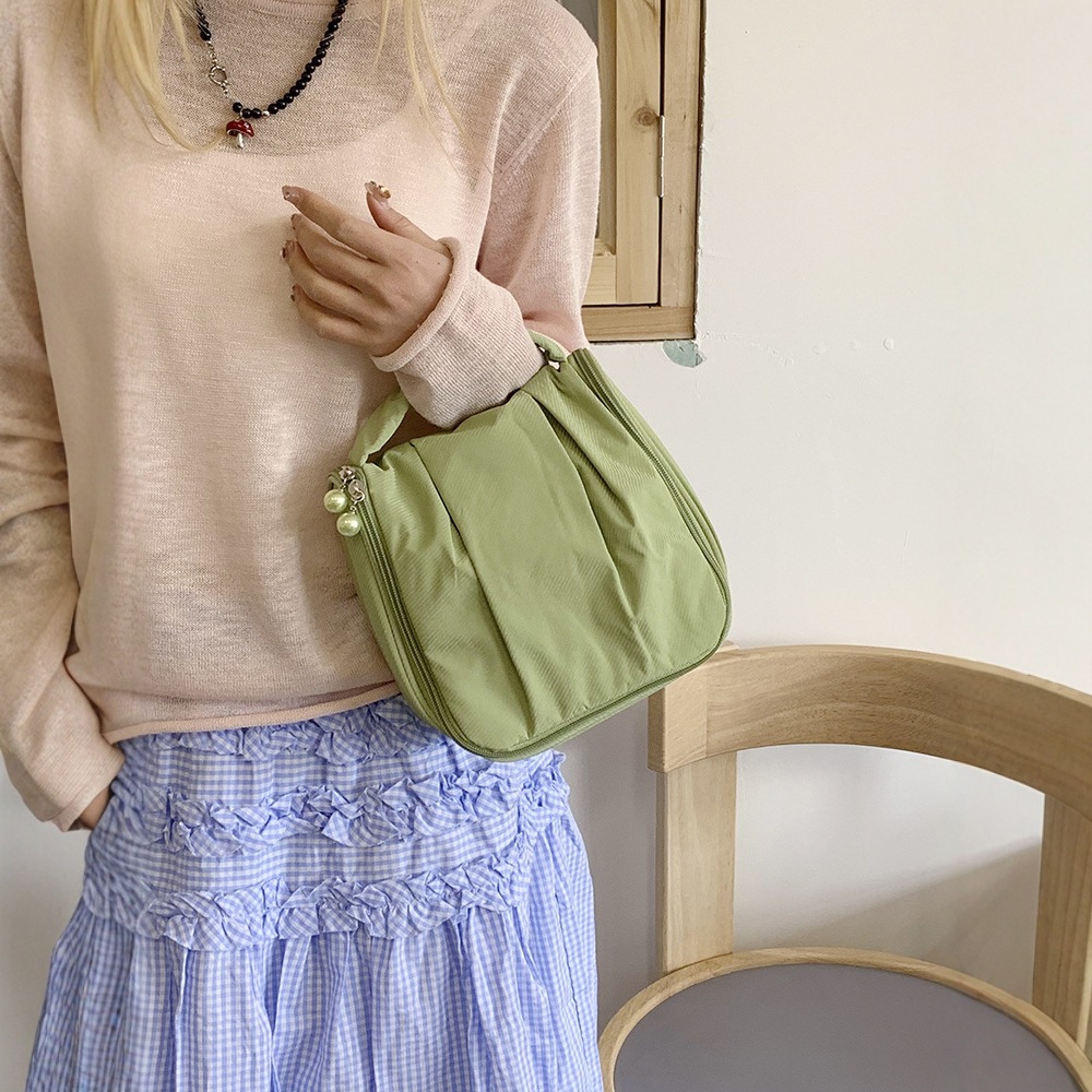 2025 nueva bolsa de cosméticos portátil portátil de gran capacidad de perlas lindas bolsa de almacenamiento de viaje de lavado multifuncional