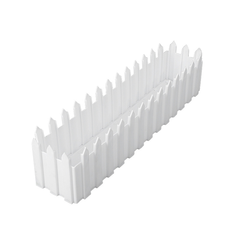 Maceta Rectangular Tipo Cerca para Jardín de Plástico Duradera para Balcón