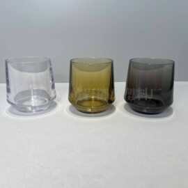 透明琥珀色复古玻璃杯创意不倒翁威士忌杯红酒杯加工logo洋酒杯