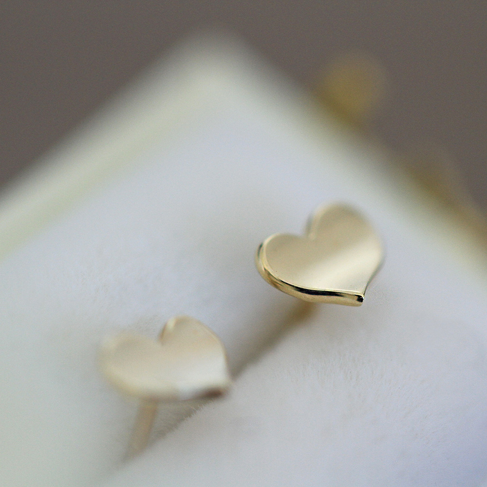 1 Pair Simple Style Heart Shape Sterling Silver Plating Ear Studs display picture 2