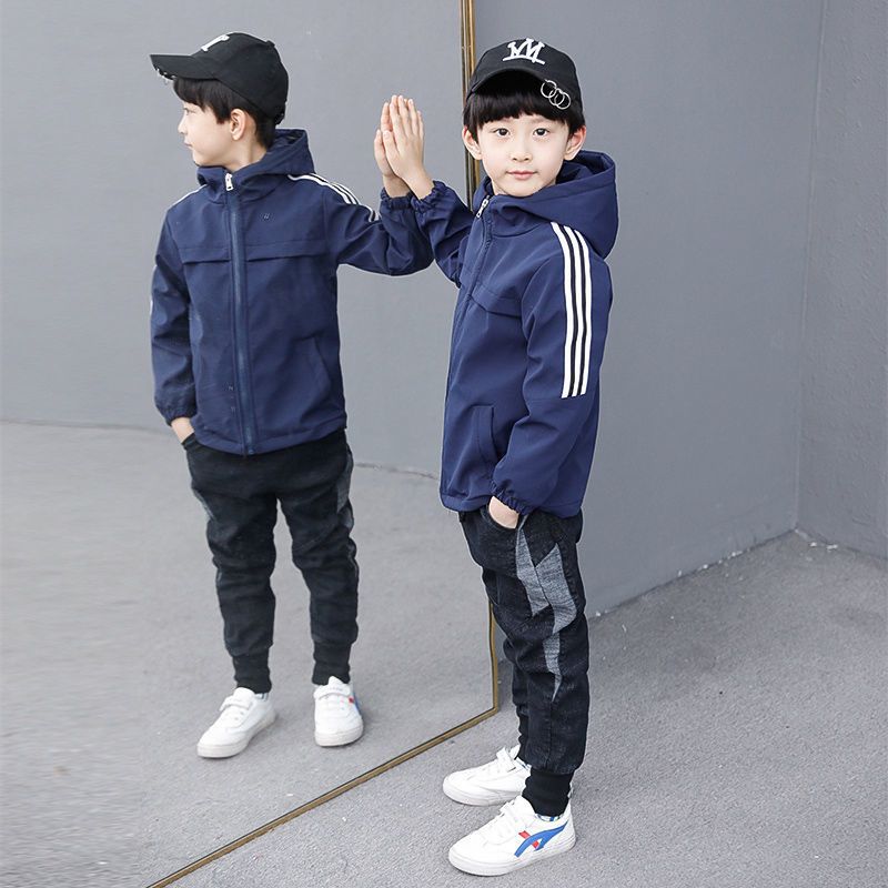 Cross-border boys' jacket, spring and autumn style, 2026 new fashionable windproof jacket for medium and large children, handsome children's sports jacket