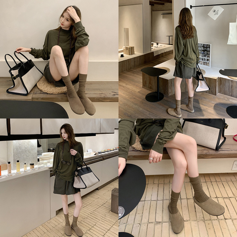 【グレープママと同じスタイル】ゆったりとしたレトロ風厚底スリッポン、女性用ビルケン風サンダル、外履き用|undefined