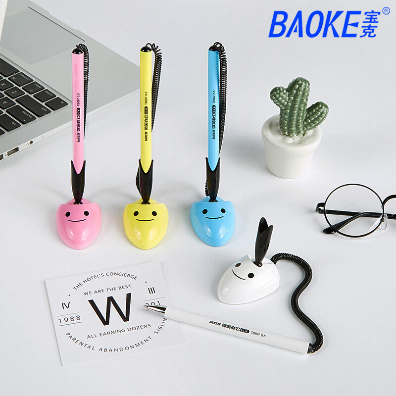 Baoke TB897 desk pen colorful smiley face desk pen creative cute front desk pen can be pasted desktop custom LOGO