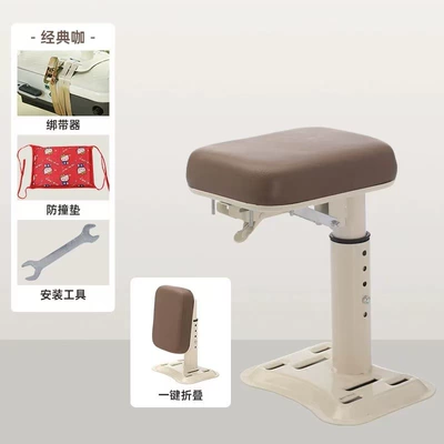 Front-Mounted One-Touch Folding Baby Seat for Electric Vehicles, Universal Type for Electric Bikes, Foldable Child Seat (Electric car child seat) - rice-color-folding-single-seat-foldable-rope-tightener