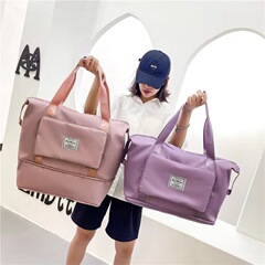 外貿新款旅行包可擴展大容量摺疊包時尚戶外收納袋運動瑜伽健身包