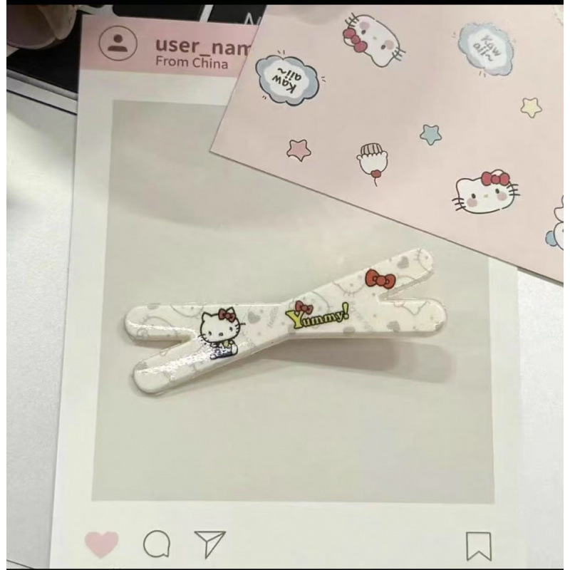 可爱春季X型清新甜美diy饰品格子小猫饰品甜美发饰刘海夹卡通新款|undefined