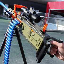 跨境M2重机枪儿童玩具枪仿真软弹枪小男孩吃鸡吸盘弹机枪地摊批发