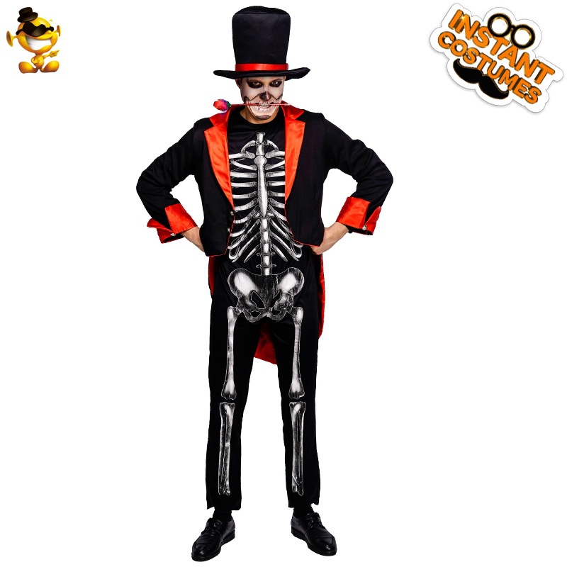 Halloween adulto grande cráneo de los hombres fantasma hueso demonio juego de rol fiesta traje de los hombres fantasma hueso traje de la etapa