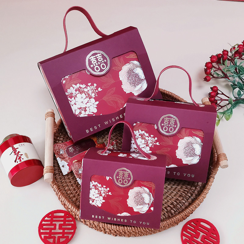 新款中国风喜糖礼盒糖盒结婚宴请订婚糖果盒子回礼喜礼空盒搭配