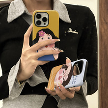 情侣肥胖恶搞适用iphone16pro手机套苹果15/14菲林12/13二合一硬