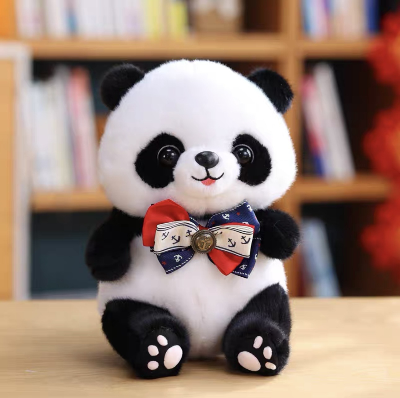 Disfraz encantador panda muñeca juguetes de peluche base panda recuerdos simulación tesoro nacional panda gigante puede agregar logotipo