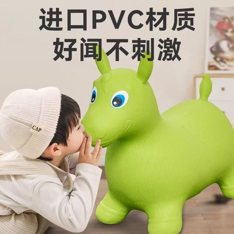 Children's Inflatable Jumping Horse Ride-On Toy, Small Horse Made of Pvc Material, Outdoor Large and Thickened Jumping Horse Ride-On Toy