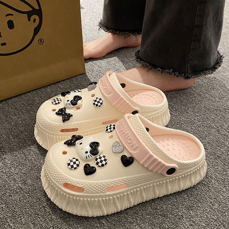 Spot super hot 2024 primavera y verano zapatos de suela gruesa EVA para adultos para mujeres zuecos transpirables aumentados para playa junto al mar